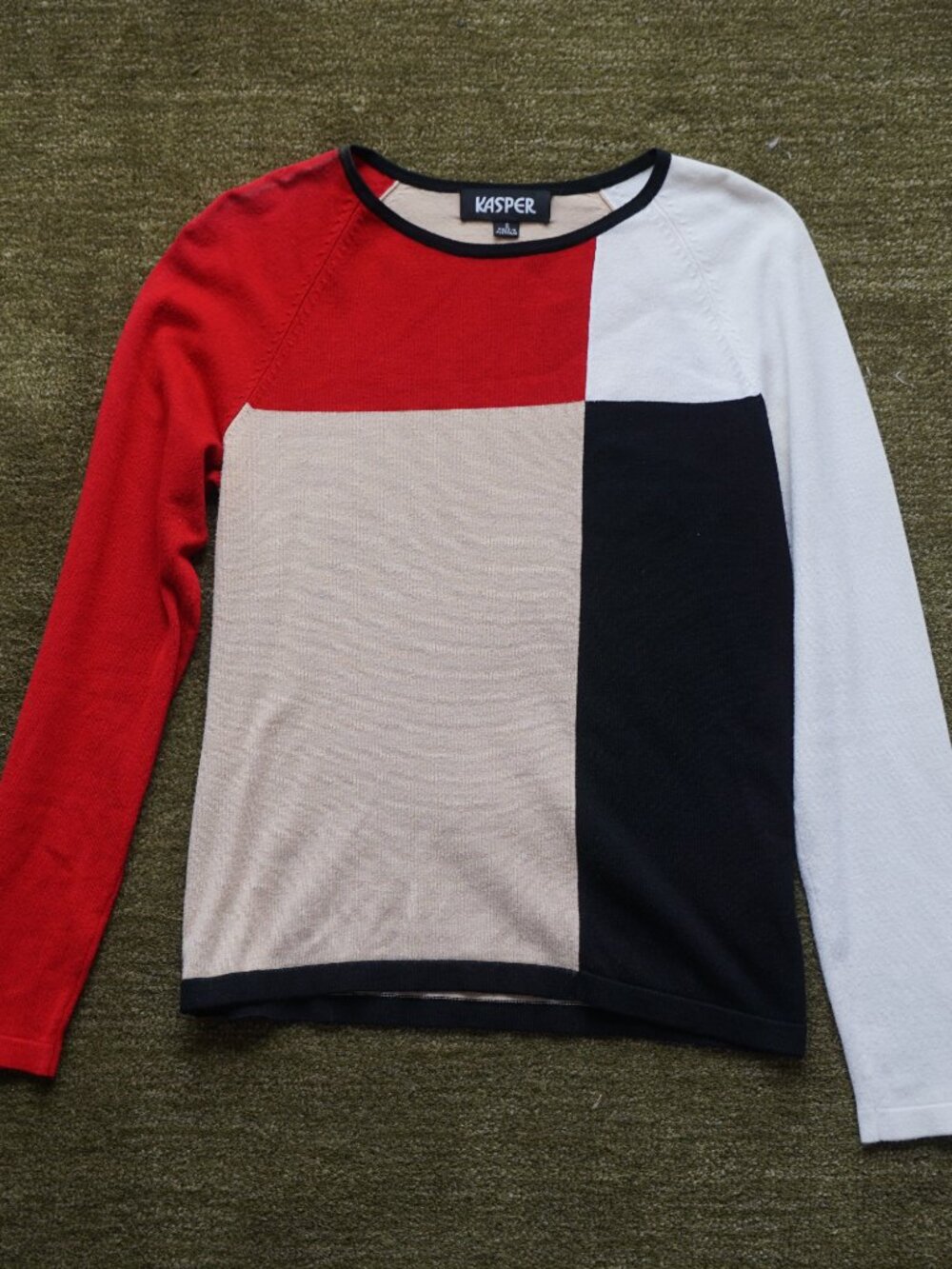 Colorblock Kasper Vintage Sweater size small - Picture 2 of 6